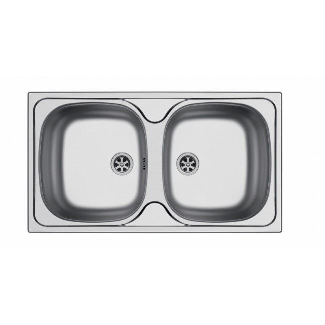 Νεροχύτης "PΥRAMIS BRADFORD" ένθετος με δύο γούρνες 78x43.5