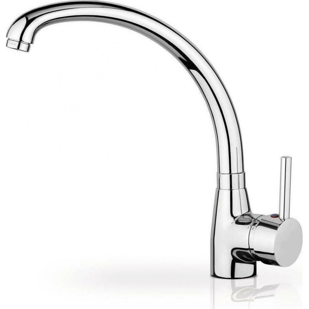 Μπαταρία κουζίνας ψηλή "MELODIA" με κεραμικό δίσκο σε χρώμα ασημί