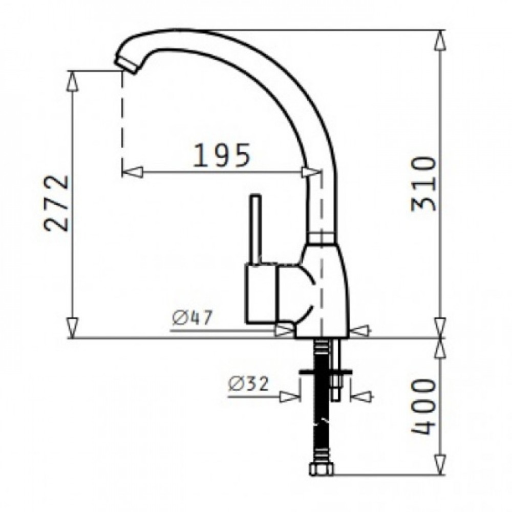 Μπαταρία κουζίνας ψηλή "MELODIA" με κεραμικό δίσκο σε χρώμα ασημί