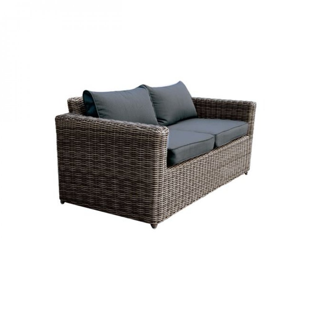 Καναπές "ARIZONA" διθέσιος αλουμινίου με πλέξη wicker σε χρώμα καφέ 138x77x73