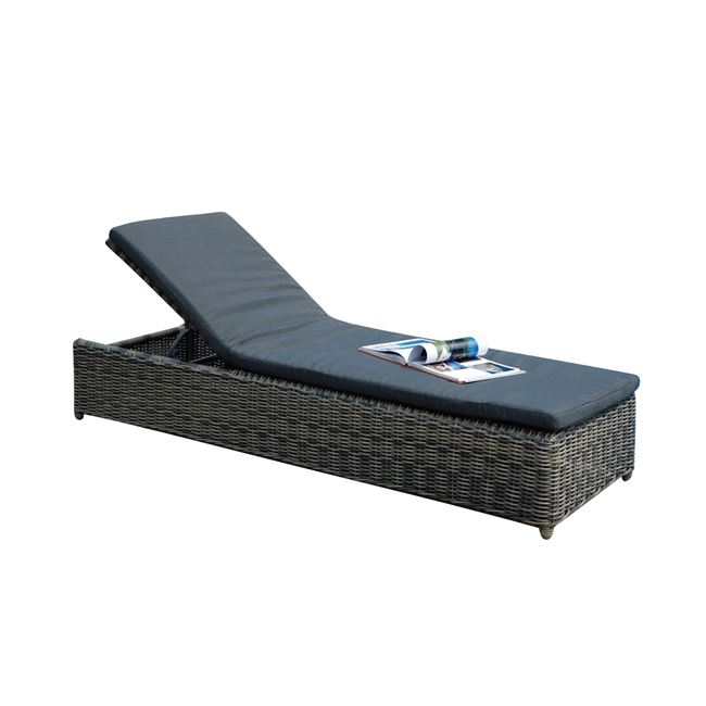 Ξαπλώστρα "MONTANA" wicker σε χρώμα γκρι-καφέ 66x190x36