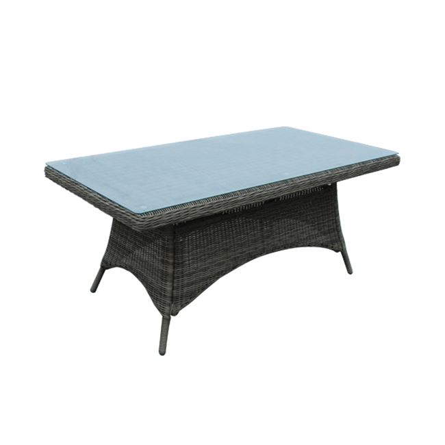 Τραπέζι "MONTANA" αλουμινίου με πλέξη wicker σε χρώμα γκρι-καφέ 180x90x75