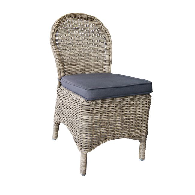 Καρέκλα "MONTANA" αλουμινίου με πλέξη wicker σε χρώμα καφέ 48x65x91