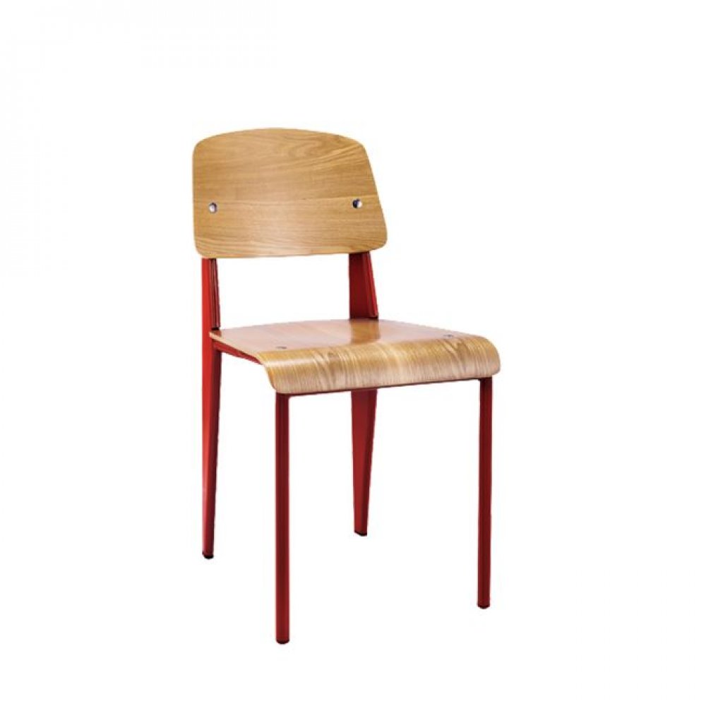 Καρέκλα "YALE" μεταλλική-ξύλινη σε κόκκινο χρώμα 51x43x81