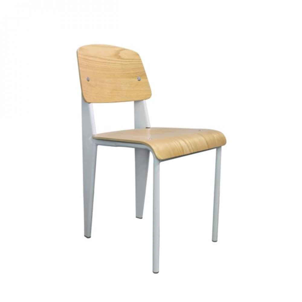 Καρέκλα "YALE" ξύλινη-μεταλλική σε λευκό χρώμα 51x43x81