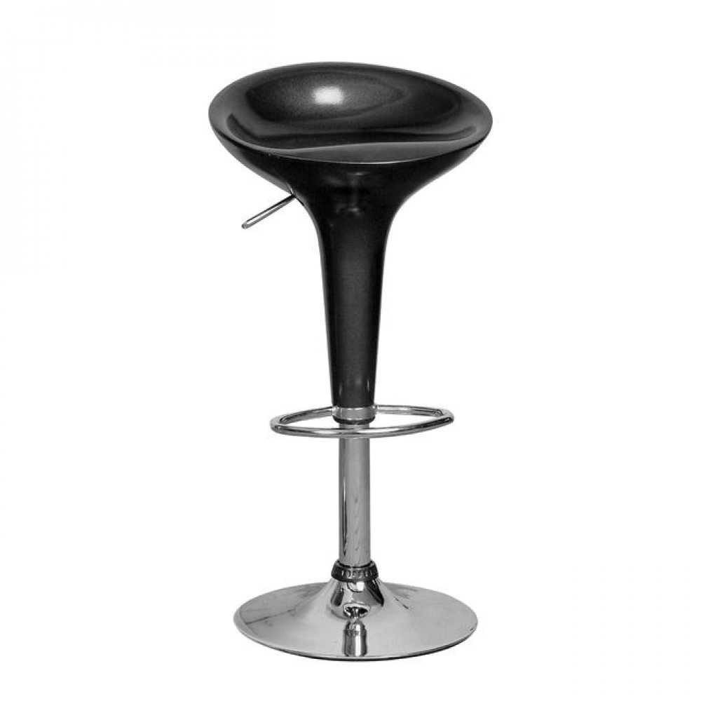 Σκαμπώ μπαρ "DISCO" χρωμίου σε χρώμα μαύρο 44x40x71/92