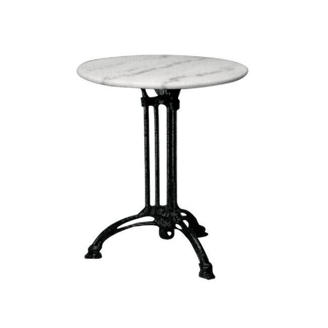 Τραπέζι "EKO" τρίνυχο με μαύρο σκελετό και μαρμάρινη επιφάνεια 60x74