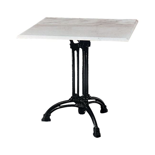Τραπέζι "EKO" τρίνυχο με μαύρο σκελετό και μαρμάρινη επιφάνεια 70x70x74