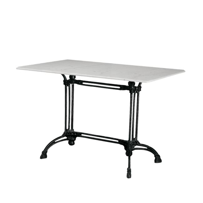 Τραπέζι "EKO" αίθριο με μαύρο σκελετό και μαρμάρινη επιφάνεια 70x110x74