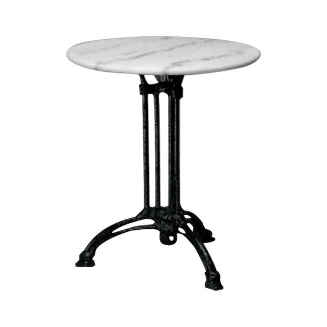 Τραπέζι "EKO" τρίνυχο με μαύρο σκελετό με μαρμάρινη επιφάνεια 70x74