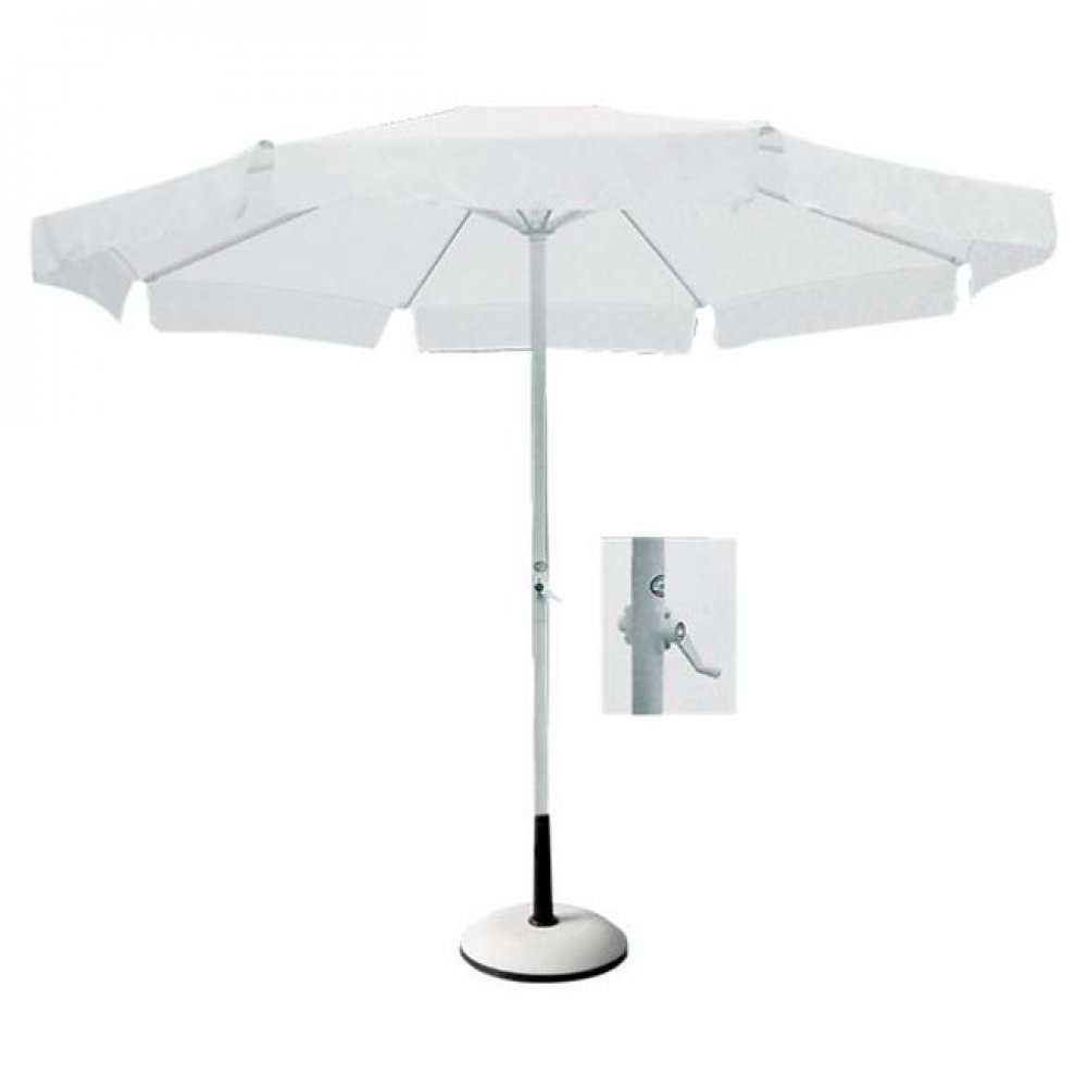 Ομπρέλα αλουμινίου-υφασμάτινη σε λευκό χρώμα 3x3