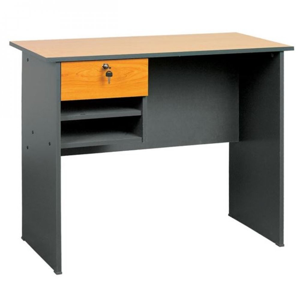 Γραφείο με 1 συρτάρι σε χρώμα σκούρο γκρι-κερασί 90x45x73