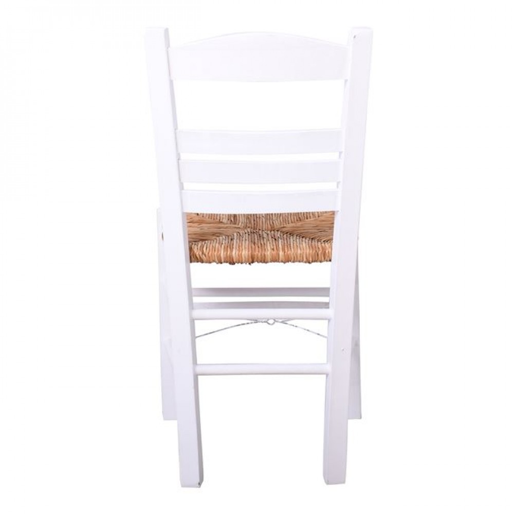 Καρέκλα "ΣΙΦΝΟΣ" από ξύλο/ψάθα σε χρώμα λευκό/φυσικό 41x45x88