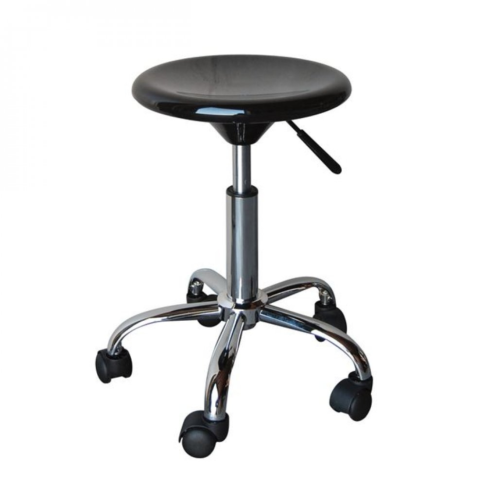 Σκαμπώ "GLORY" τροχήλατο μεταλλικό σε χρώμα μαύρο 32x45/57