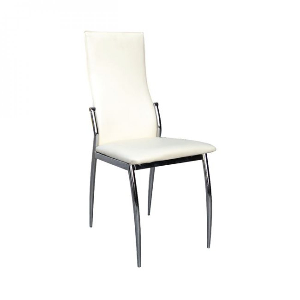 Καρέκλα "FRESH" χρωμίου-pvc σε εκρού χρώμα 42x55x96