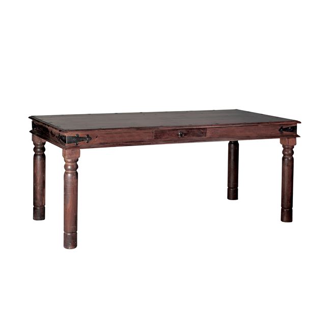 Τραπέζι "OSTIA" με συρτάρια χρώματος καρυδί 175x90x76