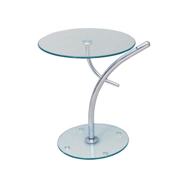 Τραπεζάκι βοηθητικό "RAVEL" γυάλινο 50x58