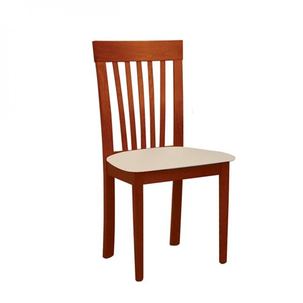 Καρέκλα "CORINA" ξύλινη-τεχνόδερμα σε χρώμα ανιγκρε-εκρού 46x54x95