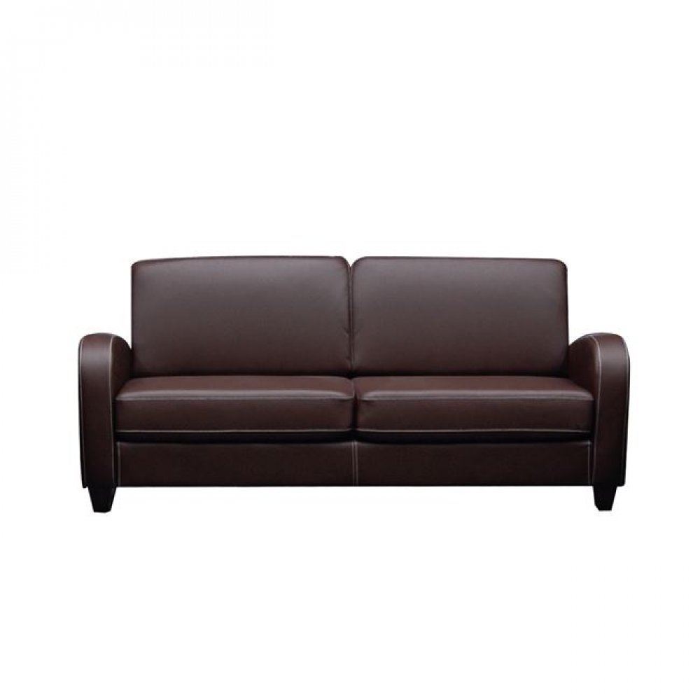 Καναπές "AVERO" τριθέσιος από pu σε σκούρο καφέ χρώμα 186x80x83