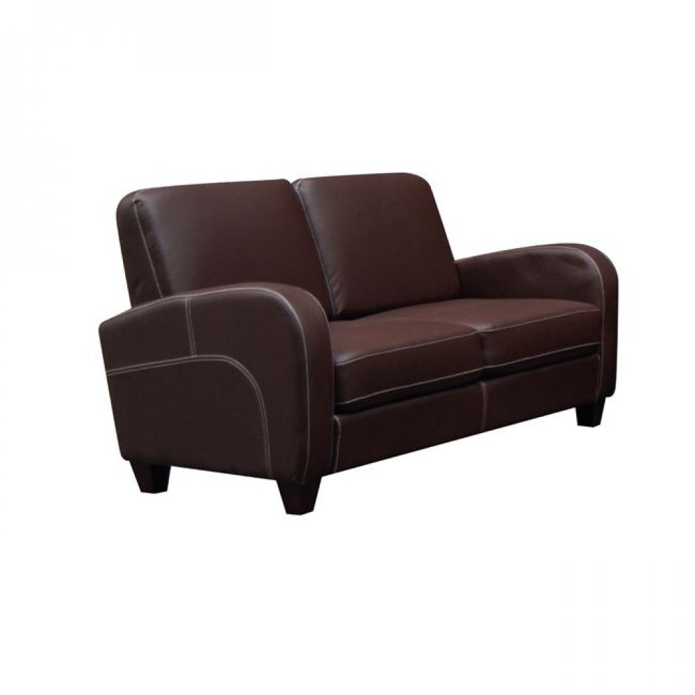 Καναπές "AVERO" διθέσιος από pu σε σκούρο καφέ χρώμα 147x80x83