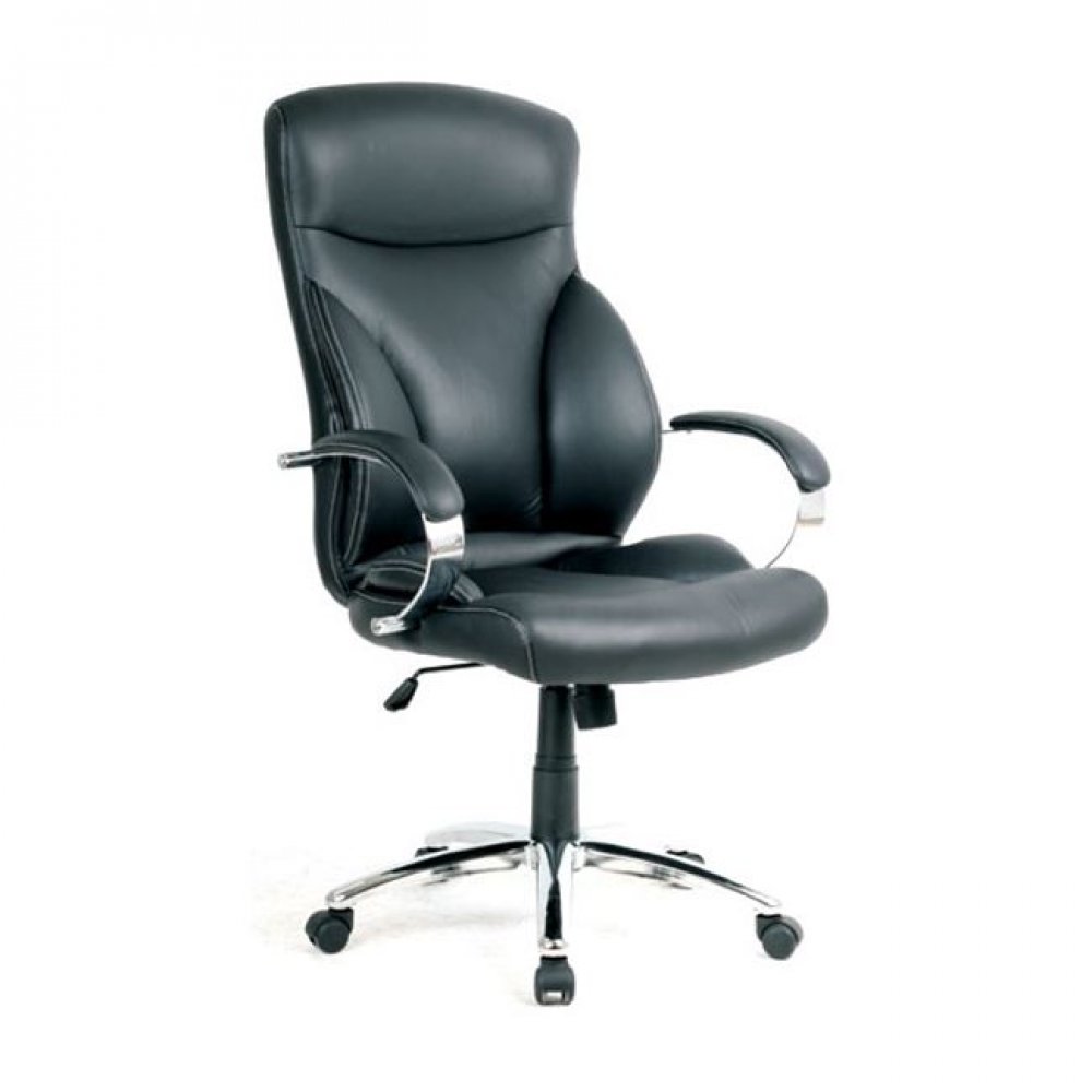 Πολυθρόνα διευθυντή από τεχνόδερμα σε μαυρό χρώμα 68x70x117/127