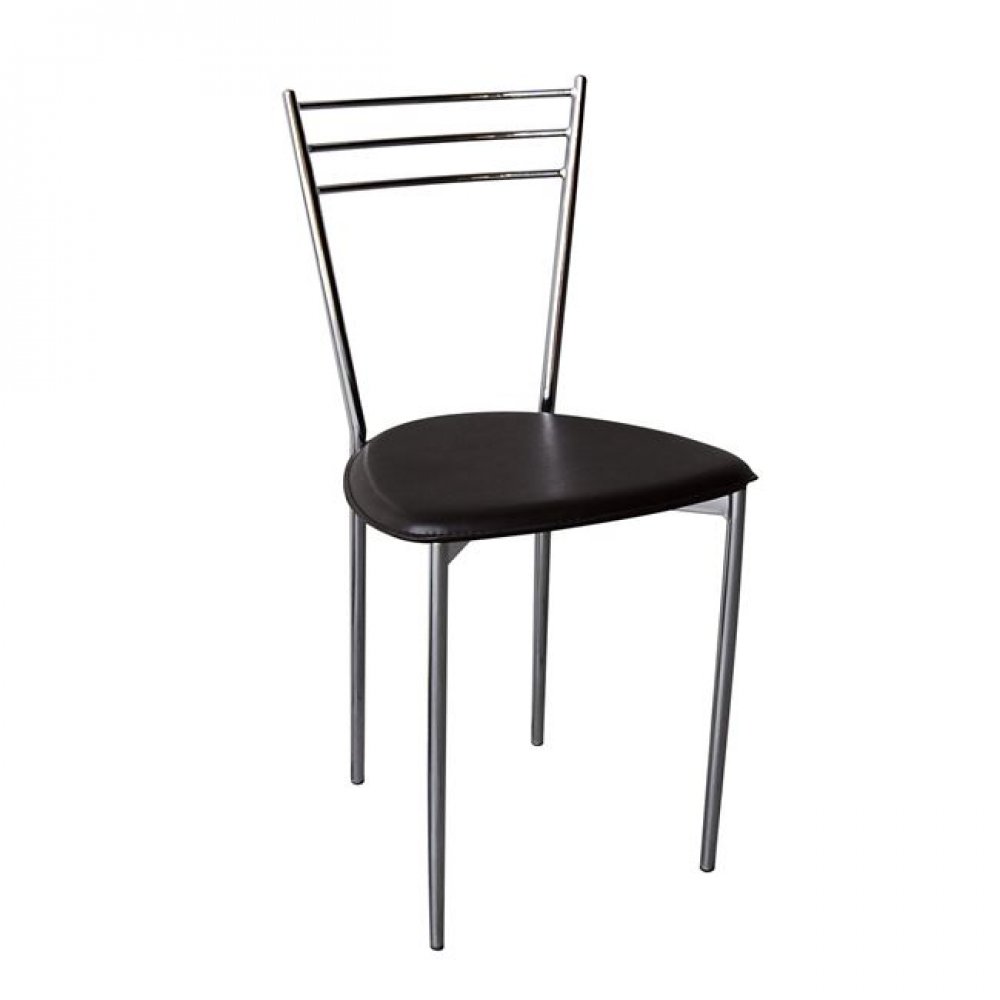 Καρέκλα "VALETTA " χρωμίου-τεχνόδερμα σε καφέ χρώμα 40x41x81