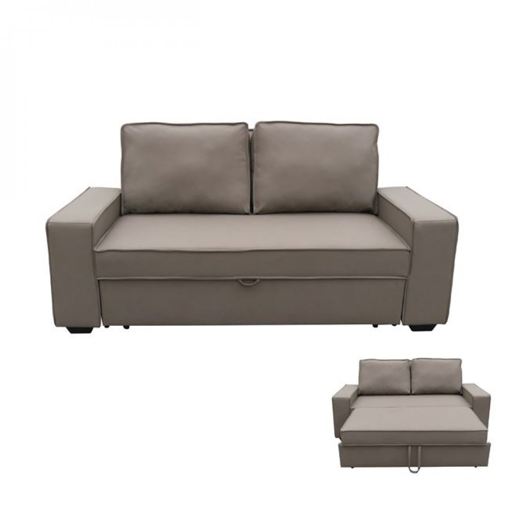 Καναπές-κρεβάτι "ALISON" διθέσιος από ύφασμα σε χρώμα καφέ-mocha 176x102x91