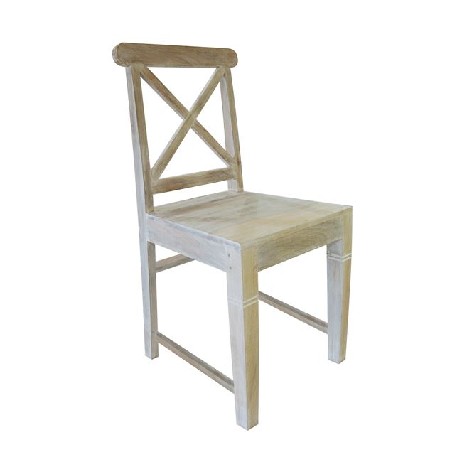 Καρέκλα "MAISON KIKA" ξύλινη σε αντικέ λευκό 46x50x94