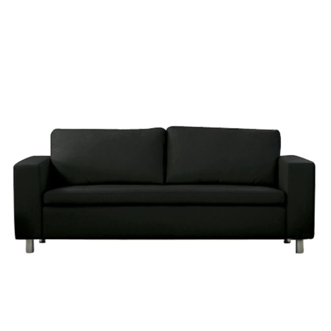 Καναπές "ALAMO" τριθέσιος από τεχνόδερμα σε μαύρο χρώμα 199x85x82