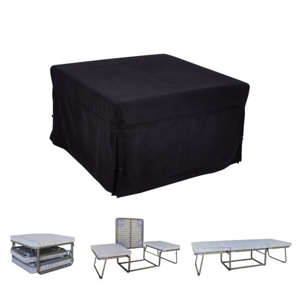 Σκαμπώ-κρεβάτι "LOGAN" από ύφασμα σε χρώμα μαύρο 72x65x42