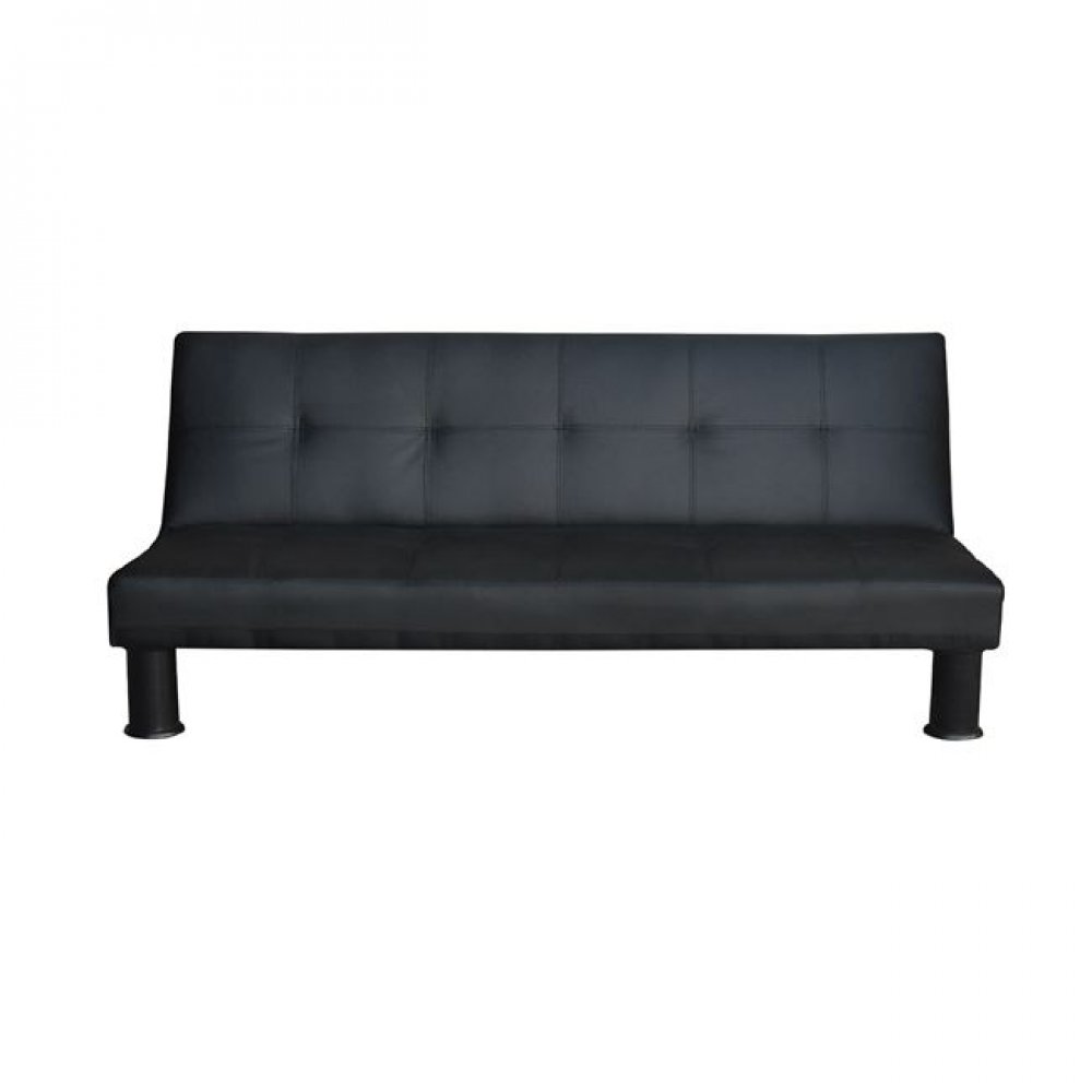 Καναπές-κρεβάτι "RONALD" τριθέσιος από τεχνόδερμα σε χρώμα μαύρο 190x89x82