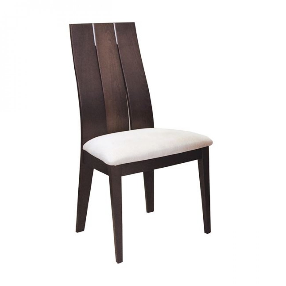 Καρέκλα "SAMBER" ξύλινη-υφασμάτινη σε χρώμα καρυδί-καφέ 50x57x101