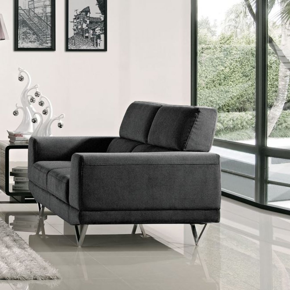 Καναπές "TORINO" διθέσιος υφασμάτινος σε χρώμα ανθρακί 170x86x86