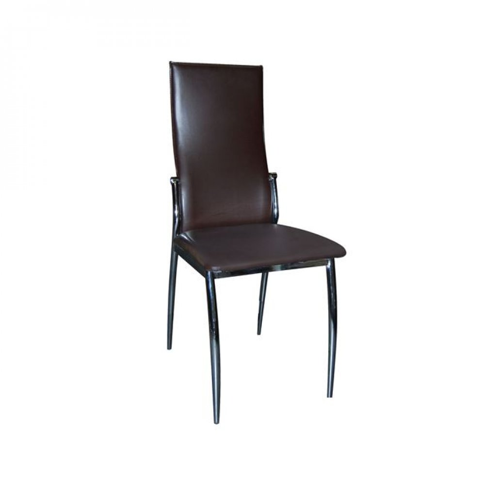 Καρέκλα "FRESH" χρωμίου-pvc σε σκούρο καφέ χρώμα 42x55x96