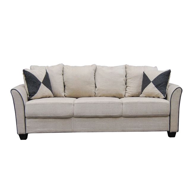 Καναπές "ASHLEY" τριθέσιος υφασμάτινος σε μπεζ χρώμα 198x80x88