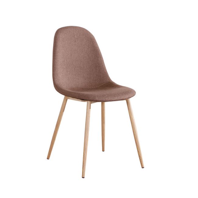 Καρέκλα "CELINA " μεταλλική-υφασμάτινη σε χρώμα καφέ 45x54x85
