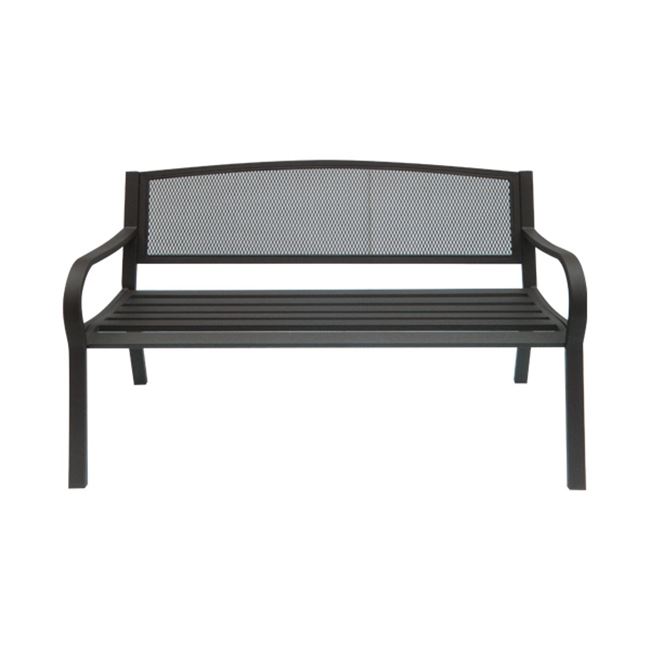 Παγκάκι "PANGO" μεταλλικό με πλέγμα σε μαύρο χρώμα 124x57x78