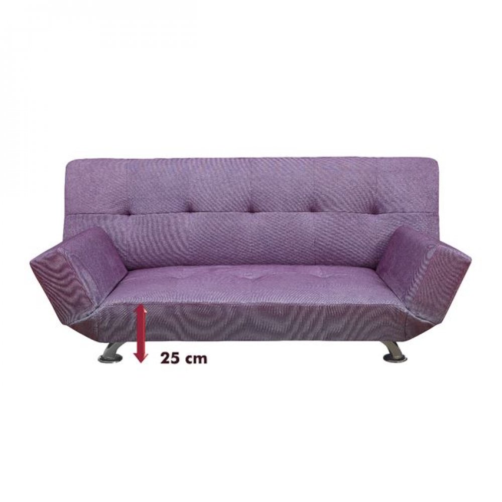 Καναπές-κρεβάτι "MITO-II" διθέσιος από ύφασμα σε μωβ χρώμα 176x99x76