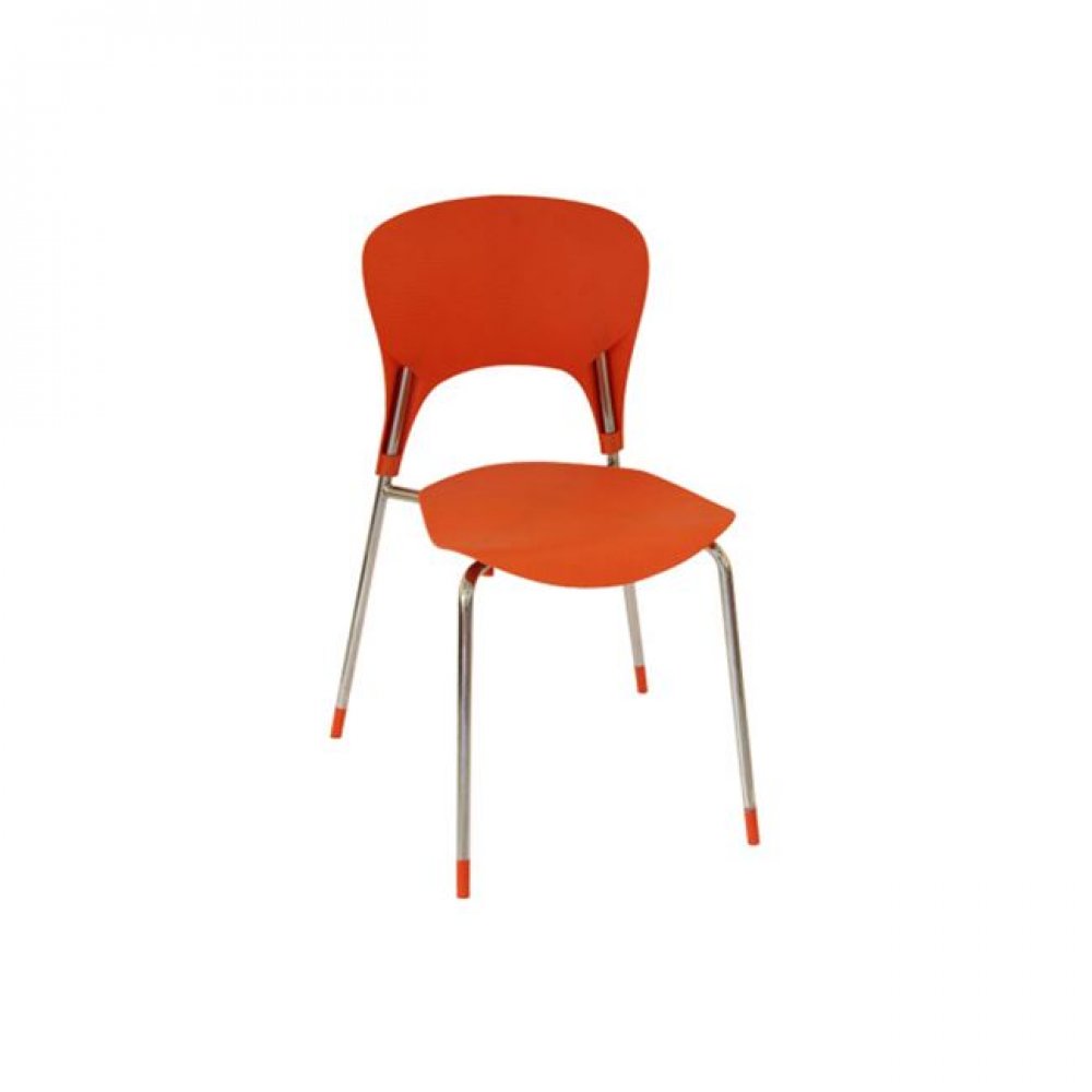 Καρέκλα "ISIS" χρωμίου-πολυπροπυλενίου σε χρώμα πορτοκαλί 50x52x79