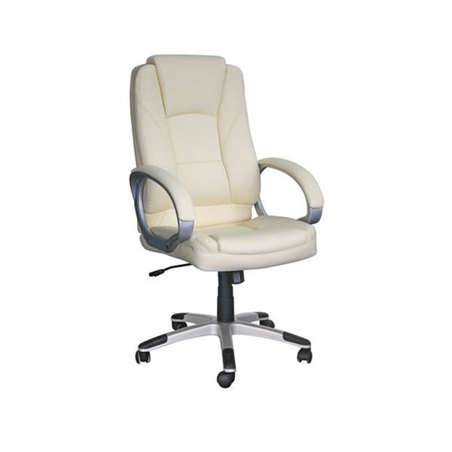 Πολυθρόνα διευθυντή από τεχνόδερμα σε λευκό χρώμα 64x71x112/121