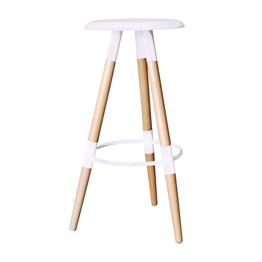 Σκαμπώ μπαρ "ART" χρώματος λευκό 37x37x78