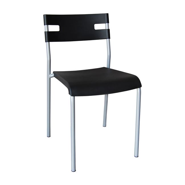 Καρέκλα "SWIFT" πολυπροπυλενίου σε χρώμα μαύρο 42x48x76