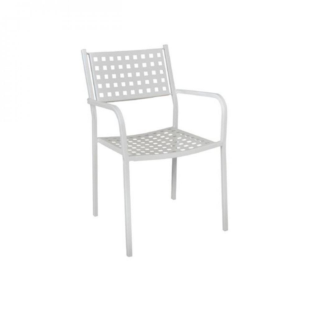 Πολυθρόνα "CAPRICE" μεταλλική από λευκό χρώμα 54x51x84