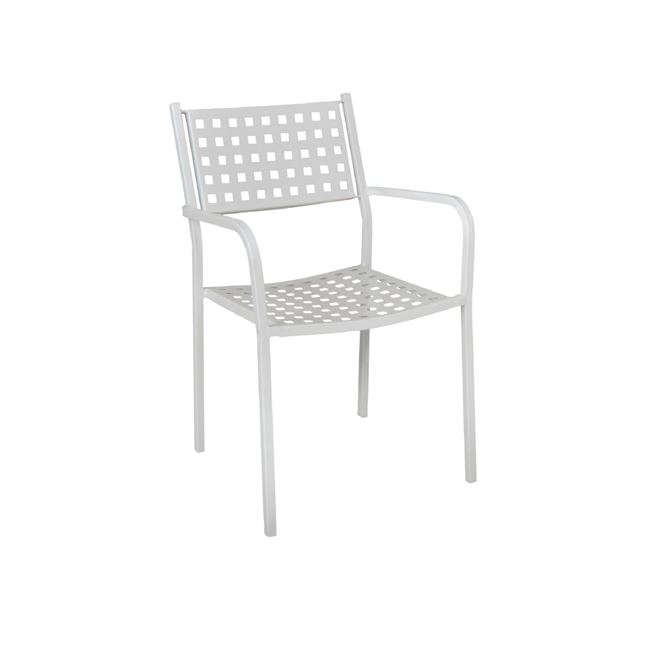 Πολυθρόνα "CAPRICE" μεταλλική από λευκό χρώμα 54x51x84