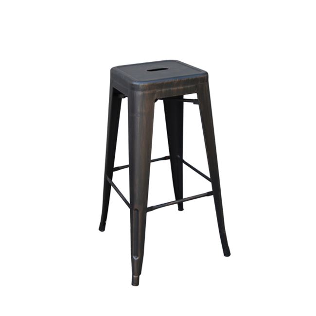 Σκαμπώ μπαρ "RELIX BAR" μεταλλικό σε χρώμα αντικέ μαύρο 43x43x76