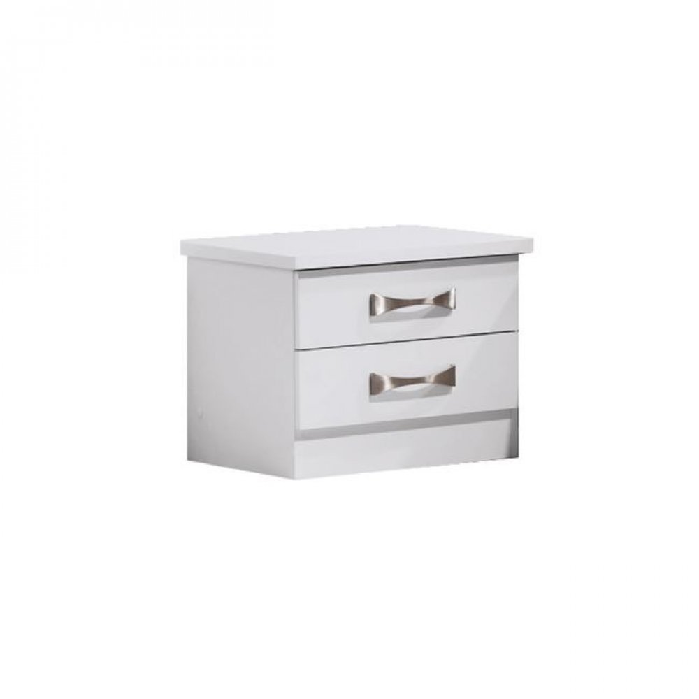 Κομοδίνο "LIFE" με 2 συρτάρια χρώματος λευκό 48x40x39