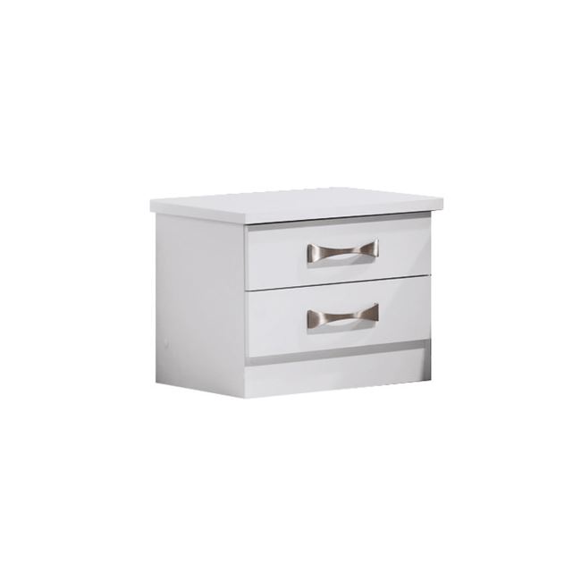 Κομοδίνο "LIFE" με 2 συρτάρια χρώματος λευκό 48x40x39