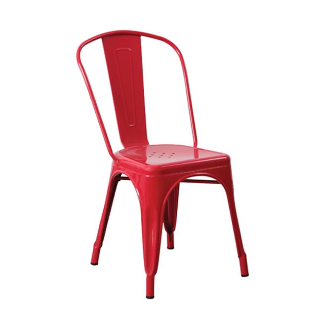 Καρέκλα "RELIX" μεταλλική σε χρώμα κόκκινο 45x51x85