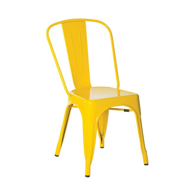 Καρέκλα "RELIX" μεταλλική σε χρώμα κίτρινο 45x51x85