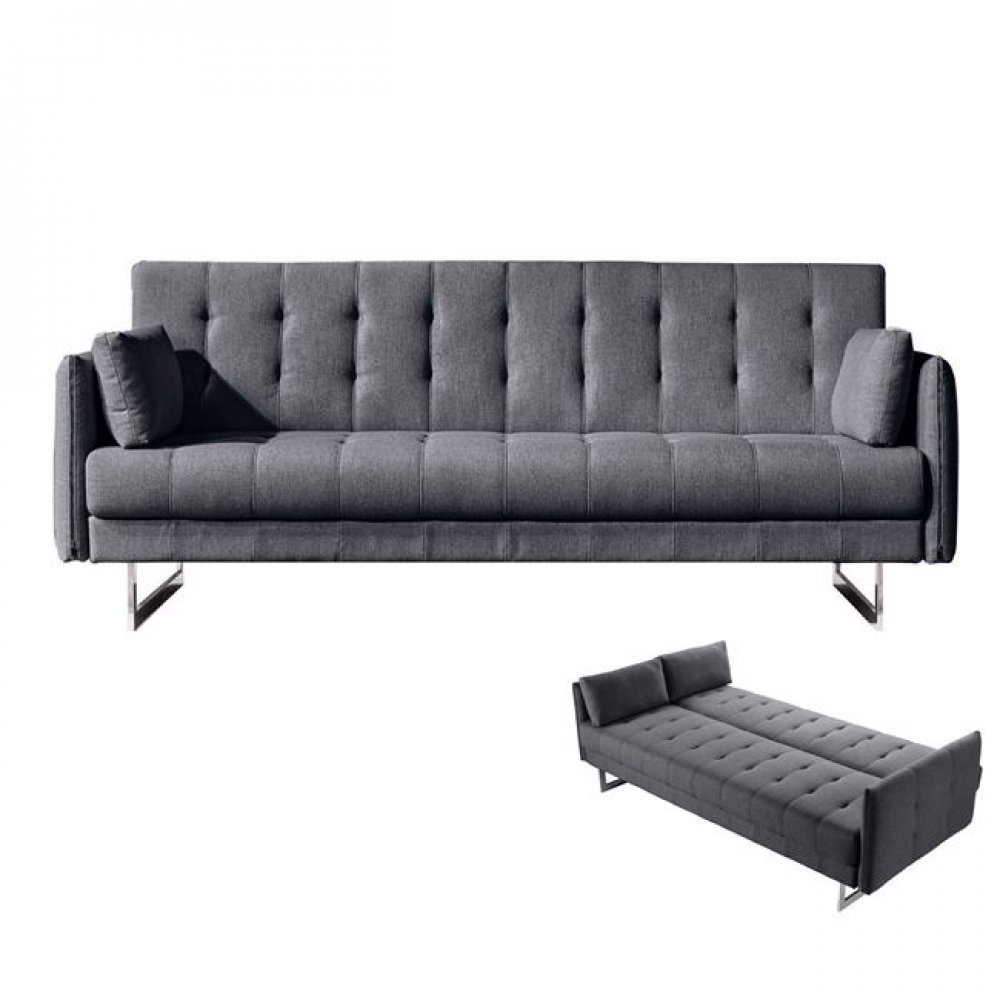 Καναπές-κρεβάτι "RUDY" υφασμάτινος σε ανθρακί χρώμα 219x92x89